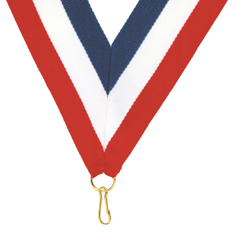 Red, White, & Blue Sport Neck Ribbon with Snap Clip