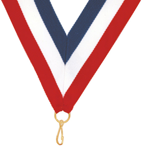 Red, White, & Blue Sport Neck Ribbon with Snap Clip