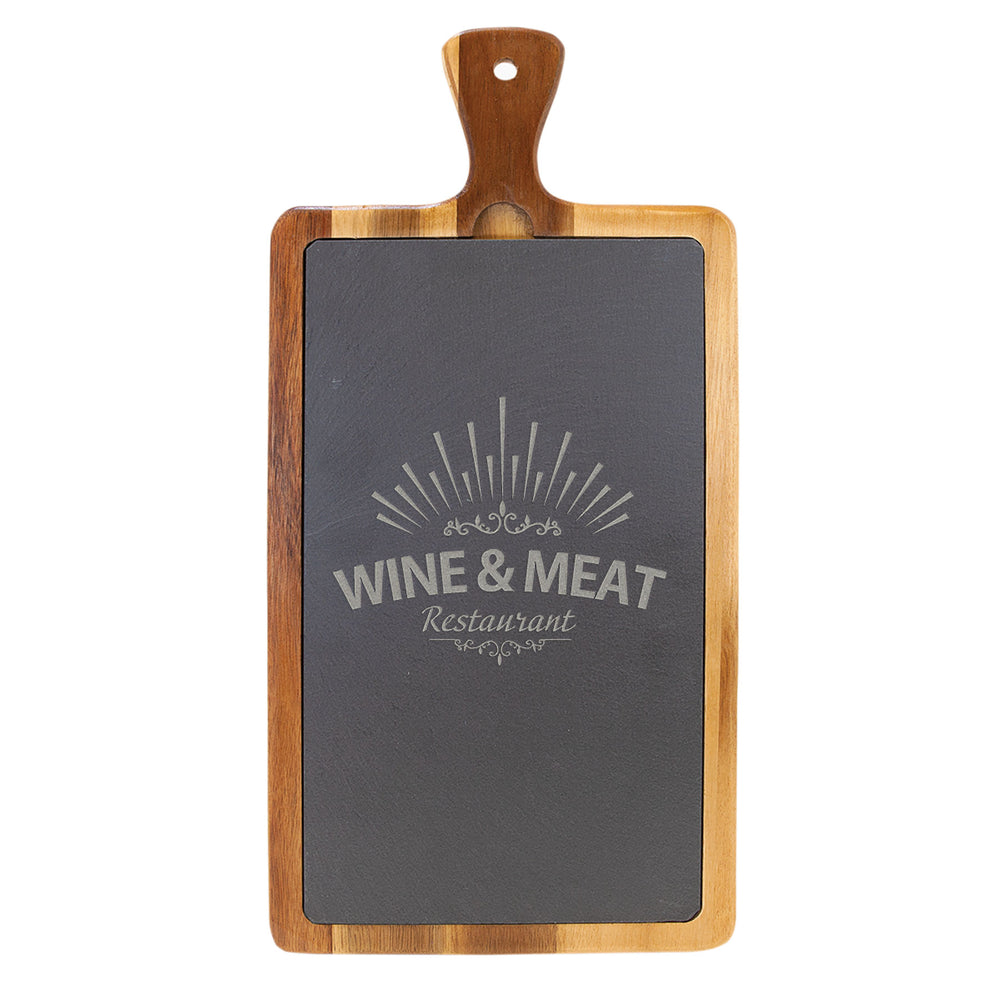 Acacia Wood and Slate Cutting Board