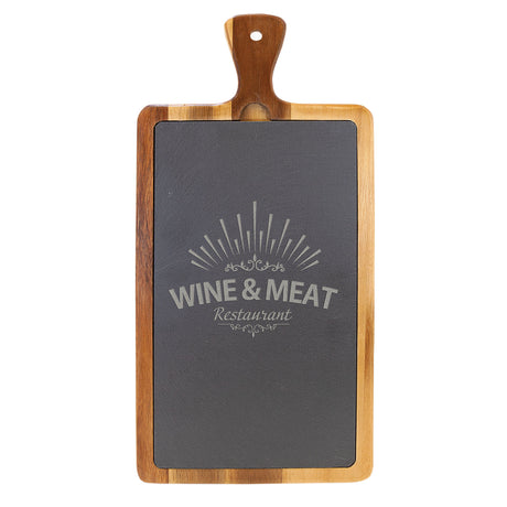 Acacia Wood and Slate Cutting Board