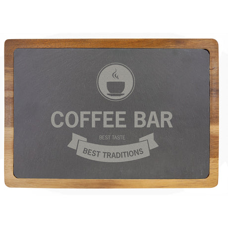 Acacia Wood and Slate Cutting Board