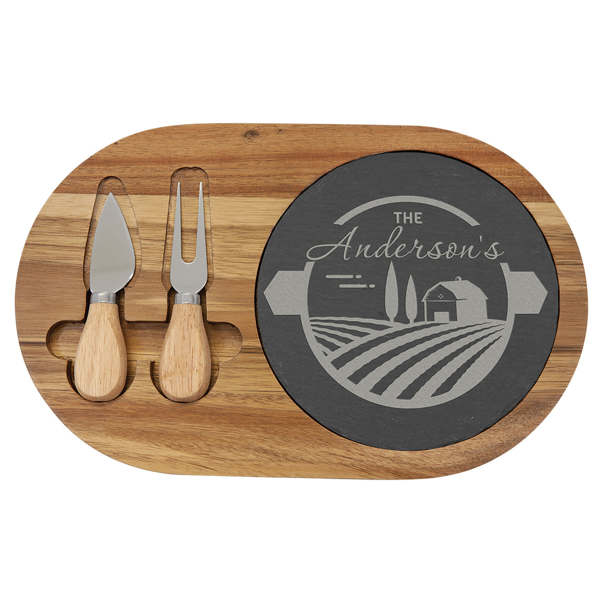Acacia Wood and Slate Cutting Board