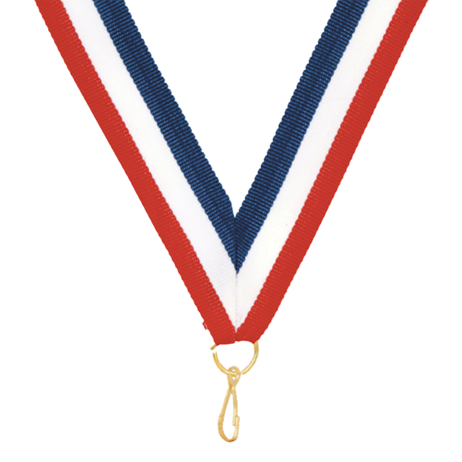Red, White, & Blue Sport Neck Ribbon with Snap Clip