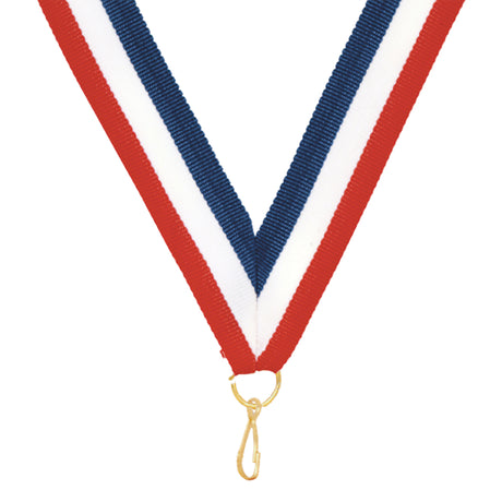 Red, White, & Blue Sport Neck Ribbon with Snap Clip