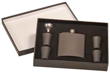6 oz. Flask Sets w/ 4 Stainless Steel Shot Glasses