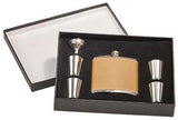 6 oz. Flask Sets w/ 4 Stainless Steel Shot Glasses