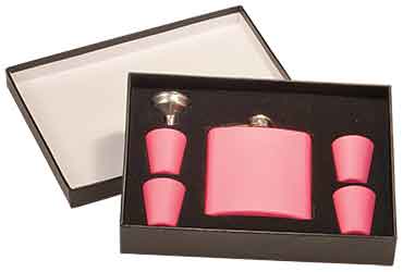 6 oz. Flask Sets w/ 4 Stainless Steel Shot Glasses