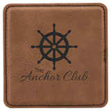 4 inch Individual Leatherette Coasters
