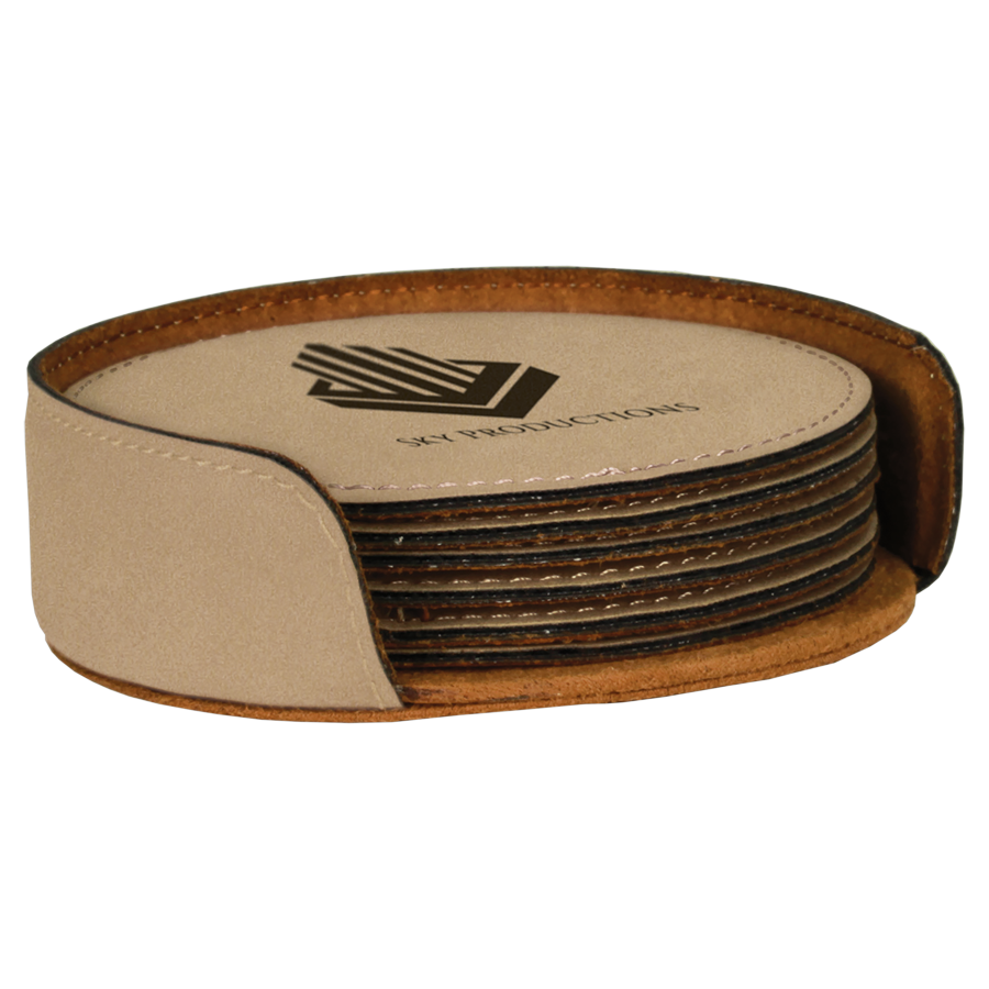 Leatherette 6-Coaster Set