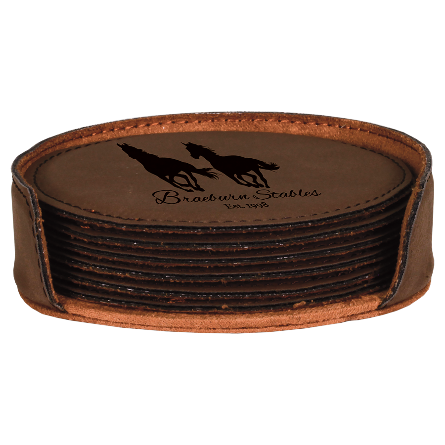 Leatherette 6-Coaster Set