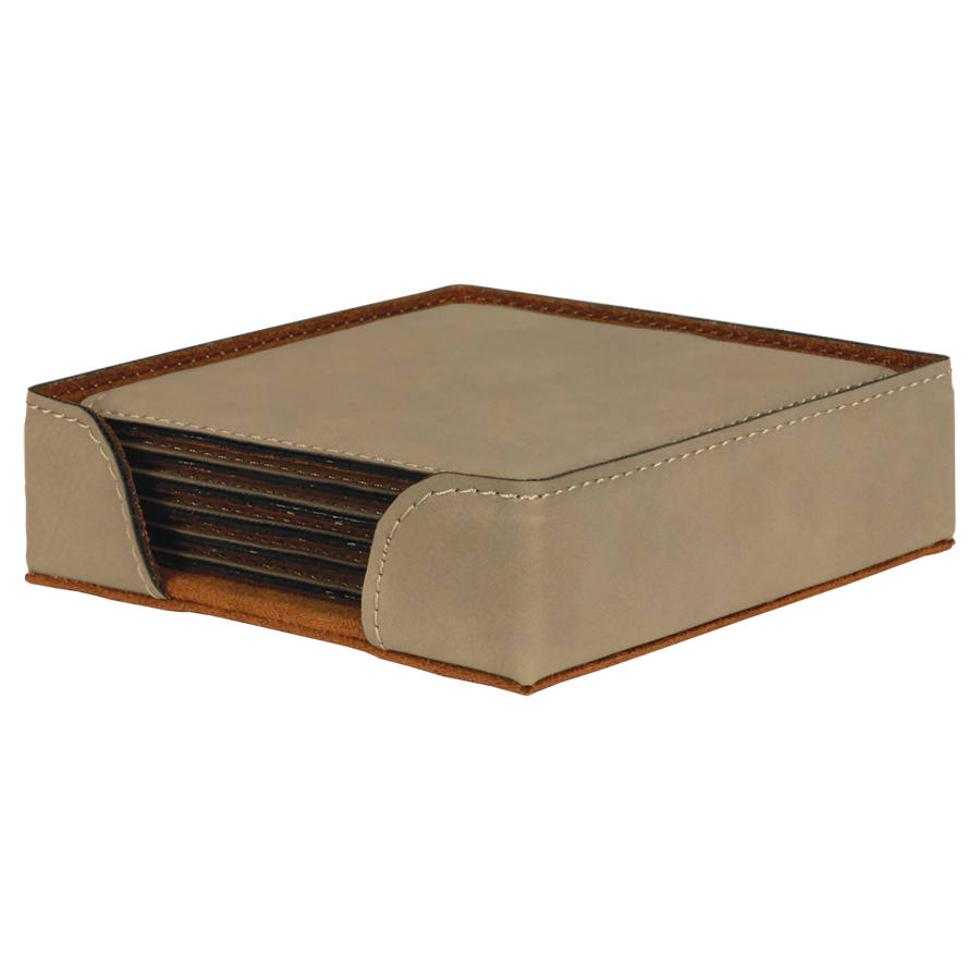 Leatherette 6-Coaster Set