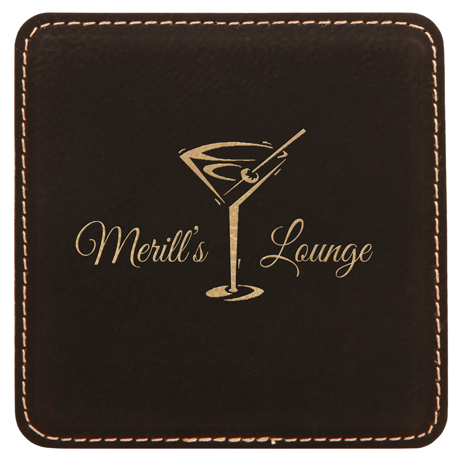 4 inch Individual Leatherette Coasters