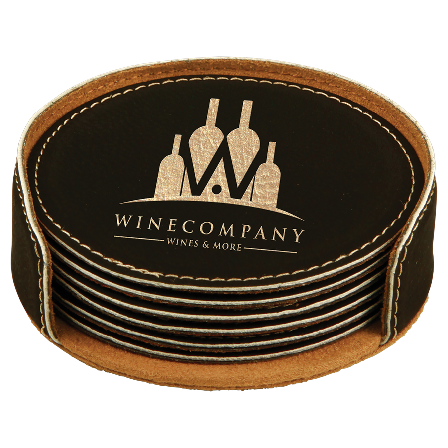 Leatherette 6-Coaster Set