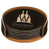 Leatherette 6-Coaster Set