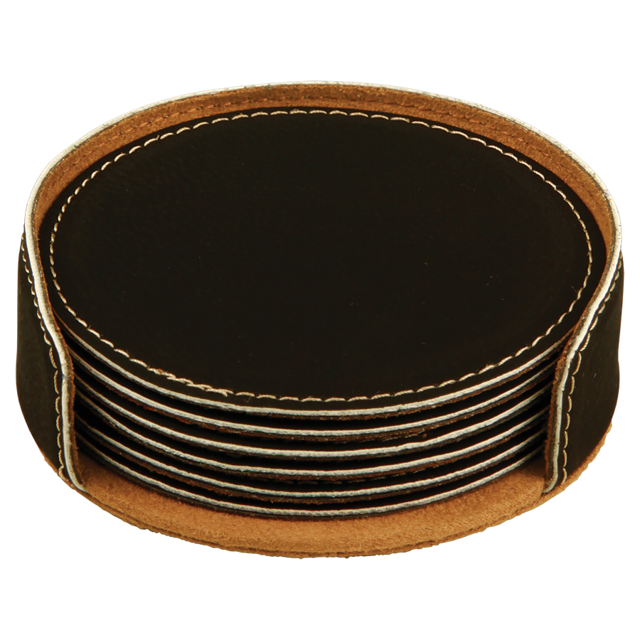 Leatherette 6-Coaster Set