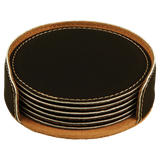 Leatherette 6-Coaster Set