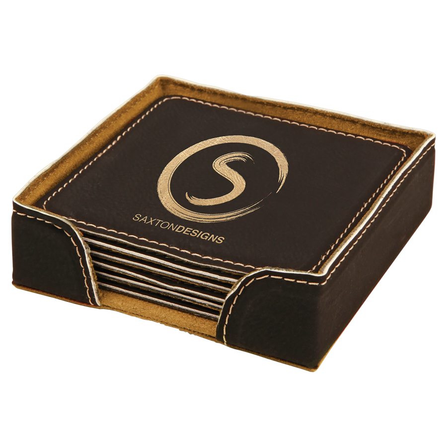 Leatherette 6-Coaster Set