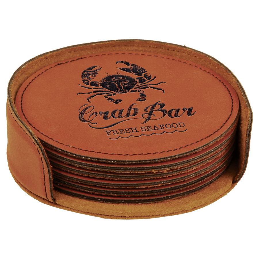 Leatherette 6-Coaster Set