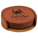 Leatherette 6-Coaster Set