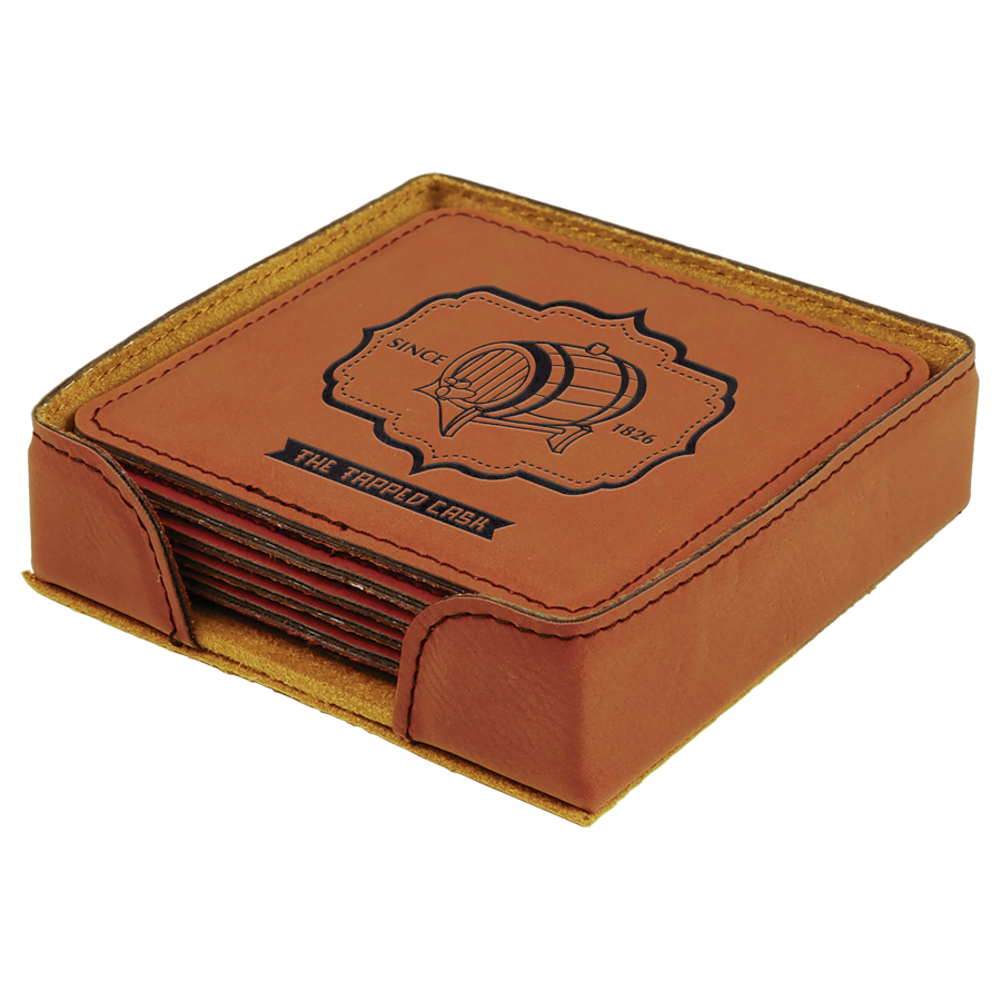 Leatherette 6-Coaster Set