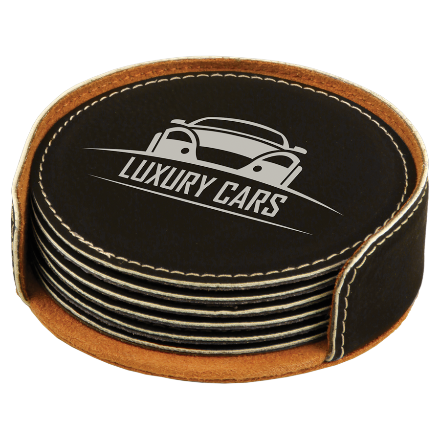 Leatherette 6-Coaster Set