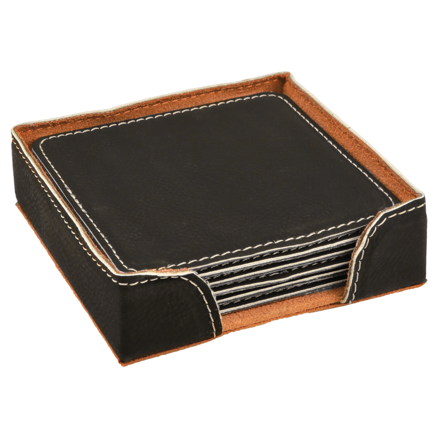 Leatherette 6-Coaster Set