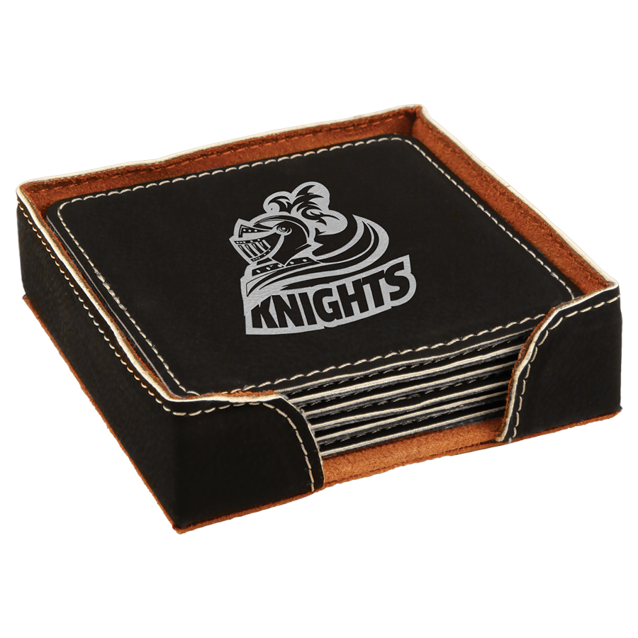 Leatherette 6-Coaster Set