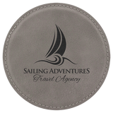4 inch Individual Leatherette Coasters