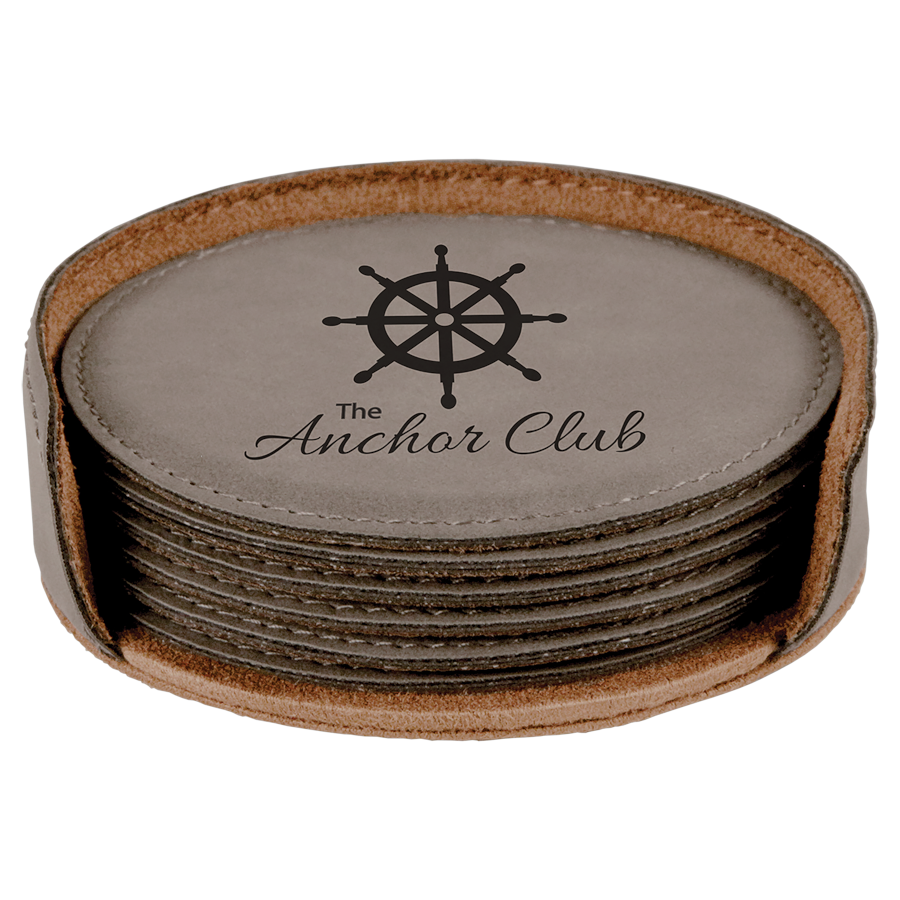 Leatherette 6-Coaster Set