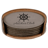 Leatherette 6-Coaster Set