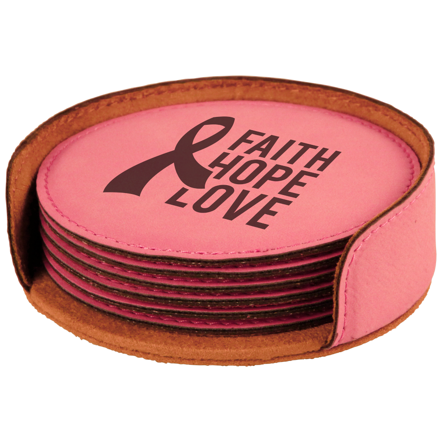 Leatherette 6-Coaster Set