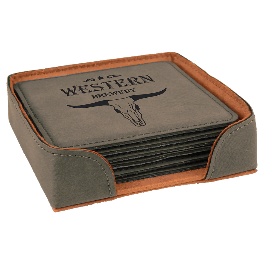 Leatherette 6-Coaster Set