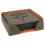 Leatherette 6-Coaster Set