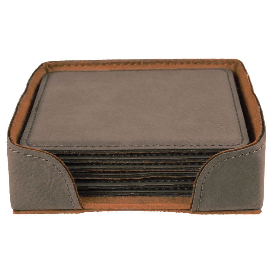 Leatherette 6-Coaster Set