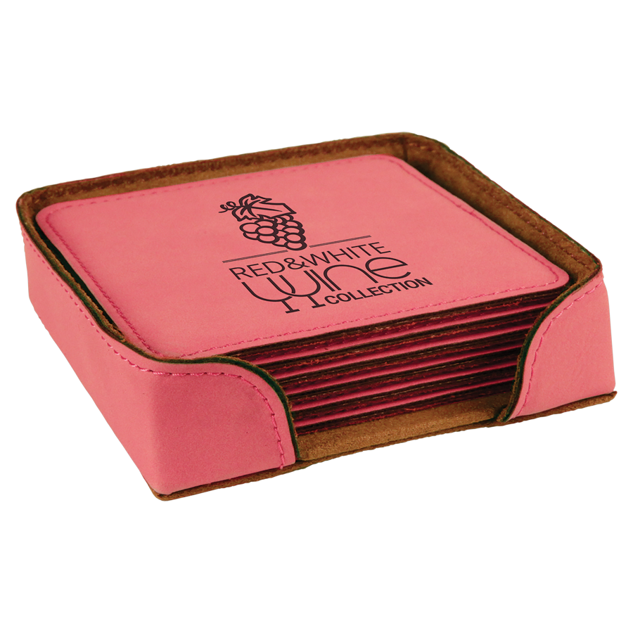 Leatherette 6-Coaster Set