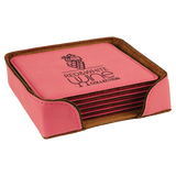Leatherette 6-Coaster Set