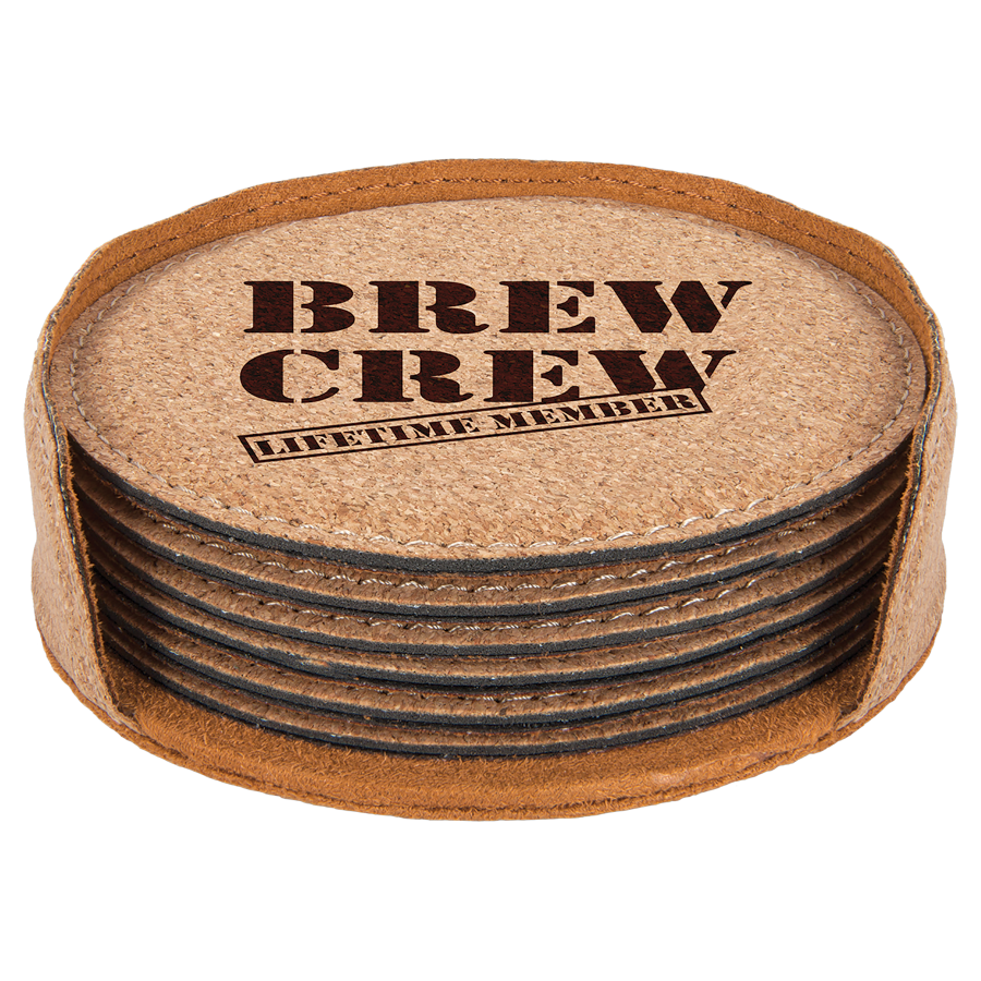 Leatherette 6-Coaster Set