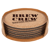 Leatherette 6-Coaster Set