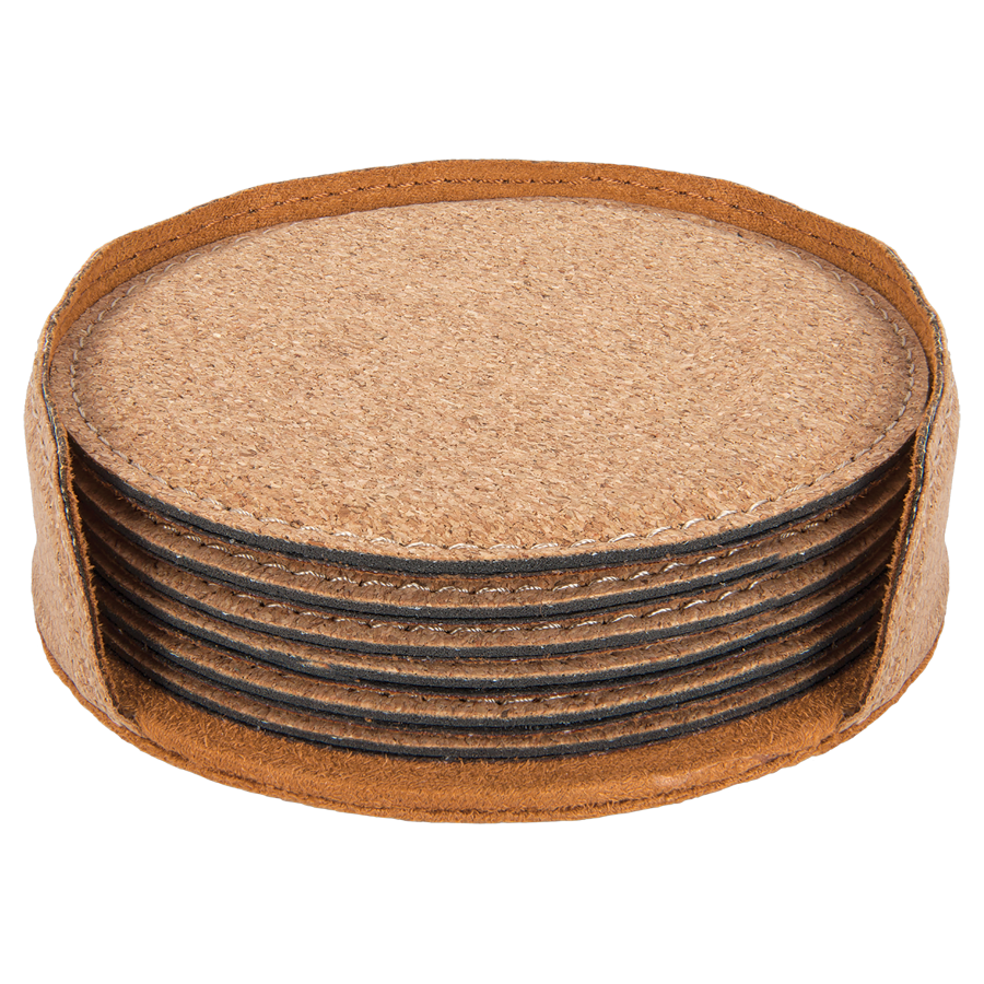 Leatherette 6-Coaster Set