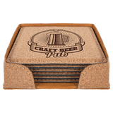 Leatherette 6-Coaster Set