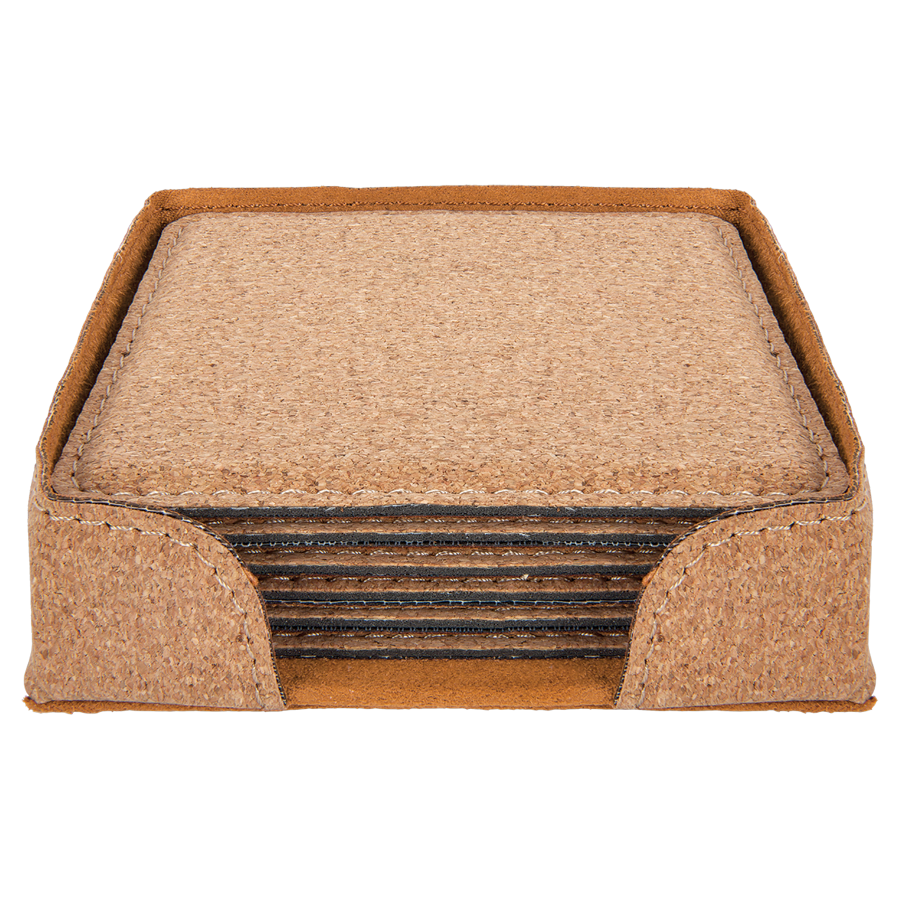 Leatherette 6-Coaster Set