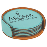 Leatherette 6-Coaster Set