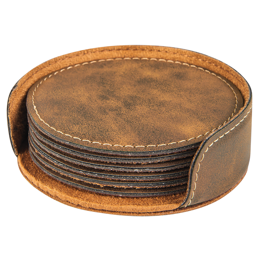 Leatherette 6-Coaster Set
