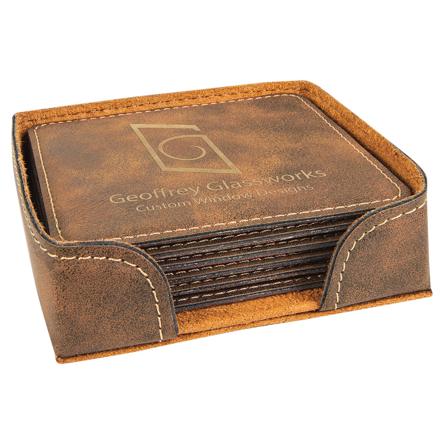 Leatherette 6-Coaster Set