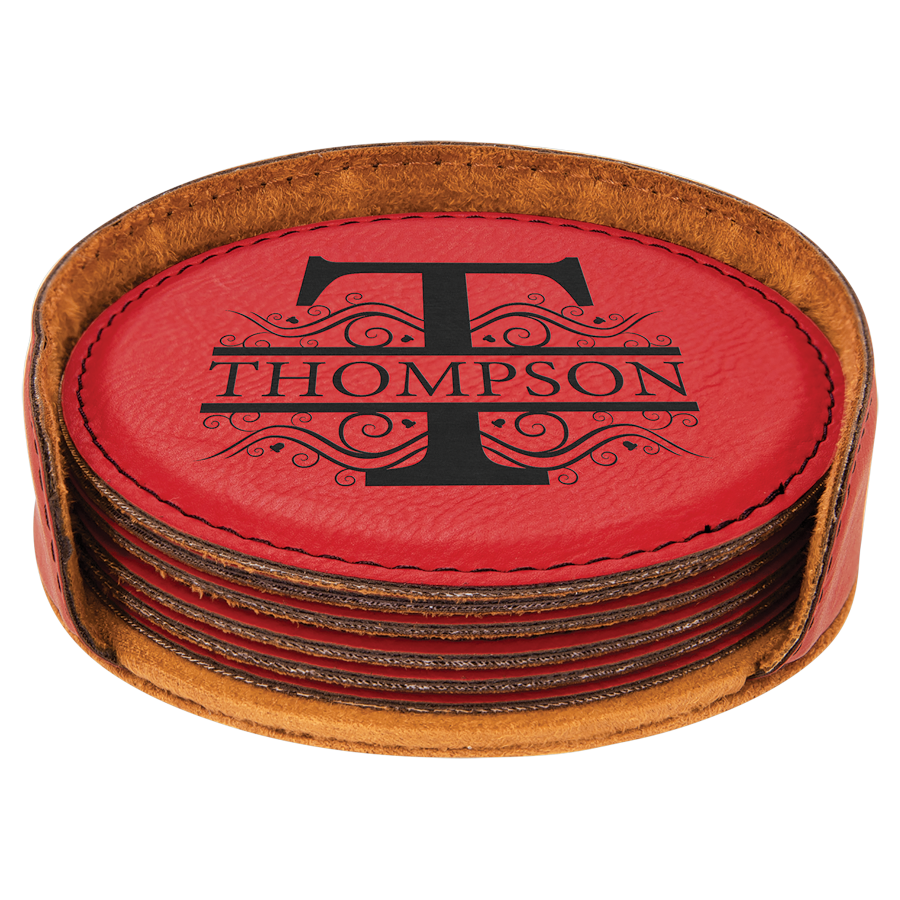 Leatherette 6-Coaster Set