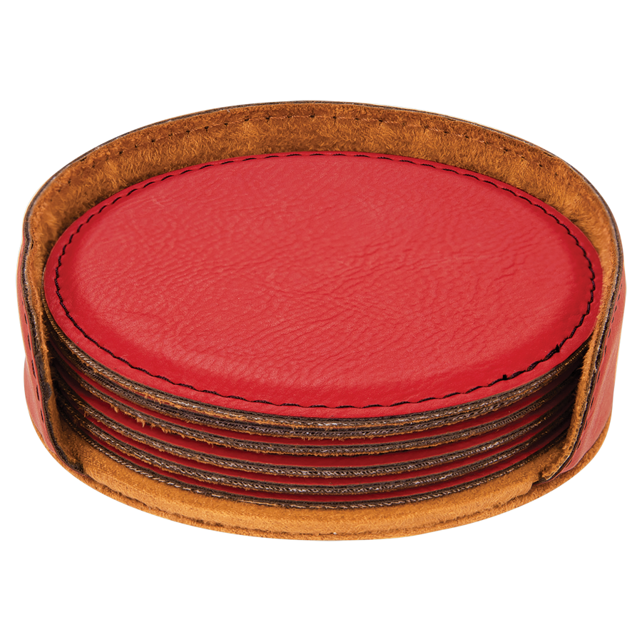 Leatherette 6-Coaster Set
