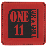 4 inch Individual Leatherette Coasters