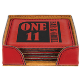Leatherette 6-Coaster Set
