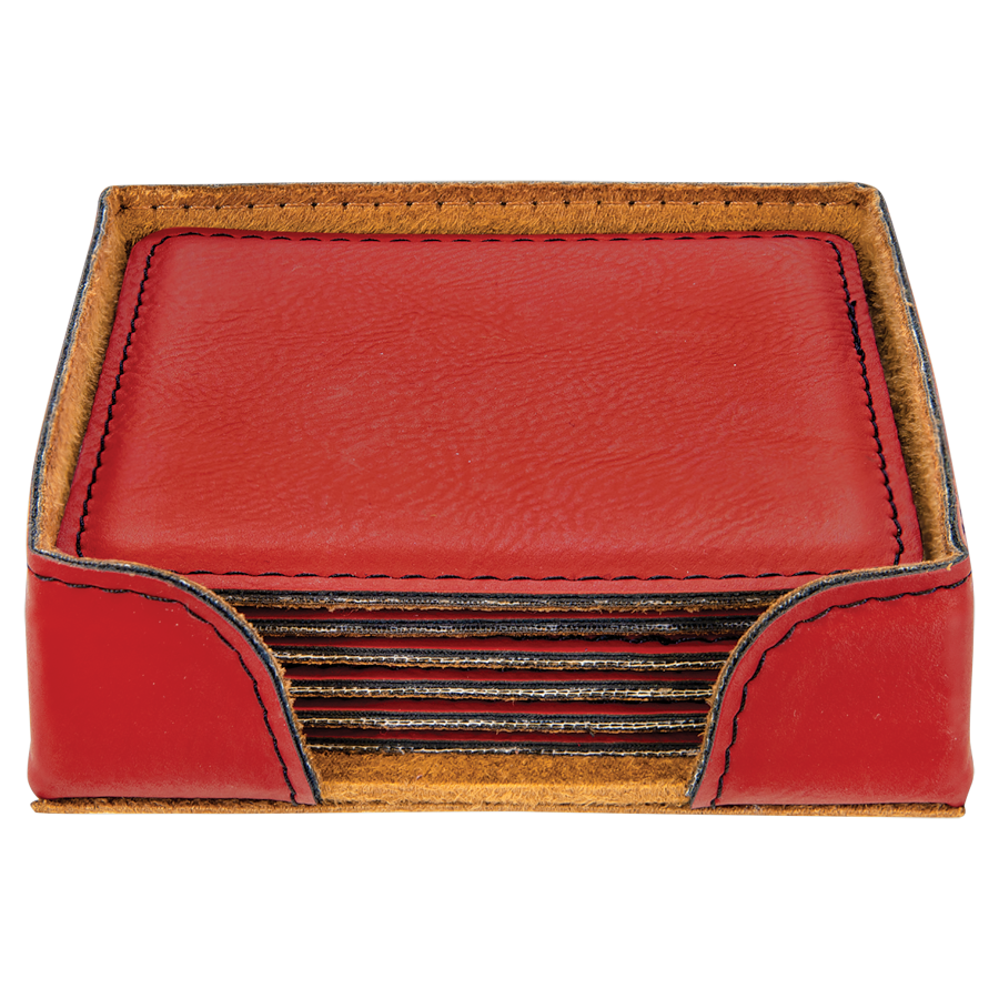 Leatherette 6-Coaster Set