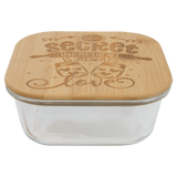 Square Glass Container w/ Bamboo Lid